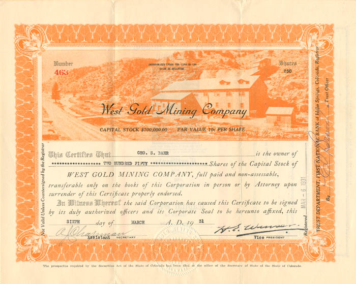 West Gold Mining Co.
